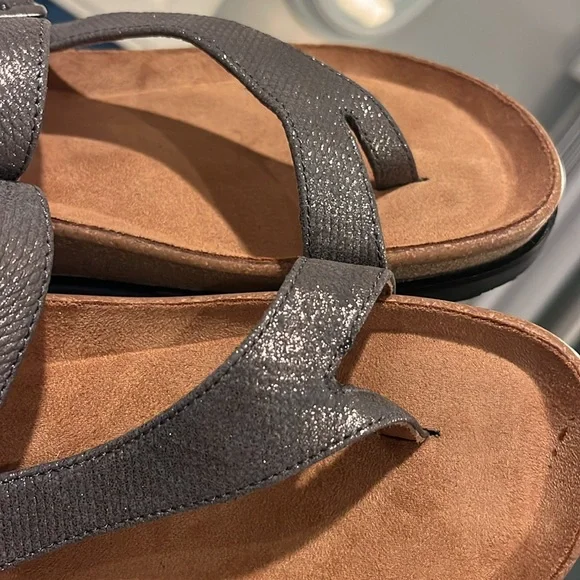 SALVIA Leather/Suede Anoros Sandals in Lizzard Pewter - Picture 12 of 16